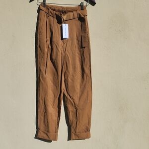 Elizabeth and James Tan Belted Pants